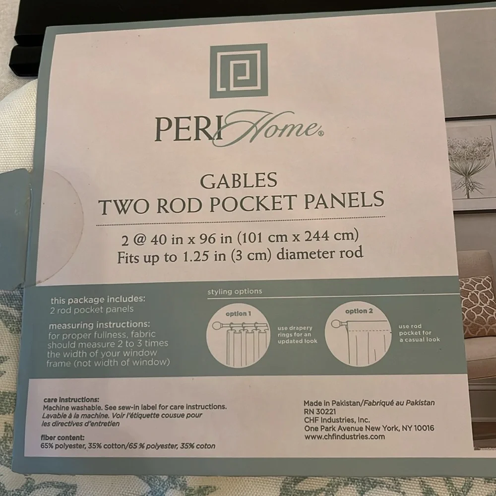 Peri Home Gables Curtain Panels Rod Pocket Seafoam New